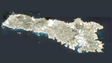 Scarica la mappa dal satellite dell'isola di Lampedusa (JPG , 2.300 Kb)