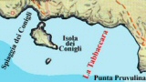 La mappa dell'isola di Lampedusa