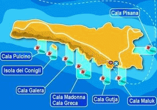 mappa delle spiagge di Lampedusa